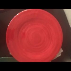 7 NW CORAL RED MELAMINE PLATES